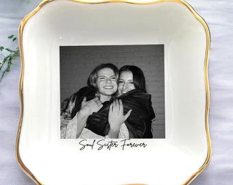 Porte-photo personnalisé en céramique pour bagues photo - Souvenir de l'amitié