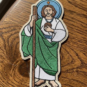 Saint Jude Embroidered Patch,  Cute Denim Jacket Decor, Faith Gift