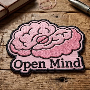 Open Mind Embroidered Patch,  Mental Health Iron On Patch, Neurology Medical Gift, Patch for Denim Jacket