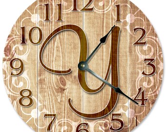 10.5" Y Neptune Italic Font Clock - Letter Clock - Living Room Clock - Large 10.5" Wall Clock - Home Décor Clock - 2225