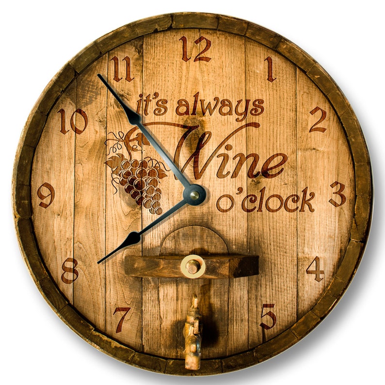 10 Wall Clock Its always WINE o'clock wall clock 1 - изображение.