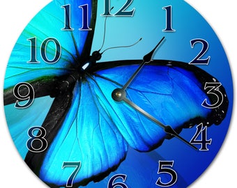10.5" MAJESTIC BUTTERFLY Clock - Living Room Clock - Large 10.5" Wall Clock - Home Décor Clock - 5115