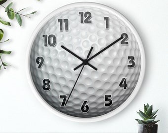 Wall Clock SILENT GOLF CLOCK Fathers Day Gift From Son For Dad Fathers Golf Gift Golfing Clocks Retirement Gift For Him Wanduhr Golf Clock