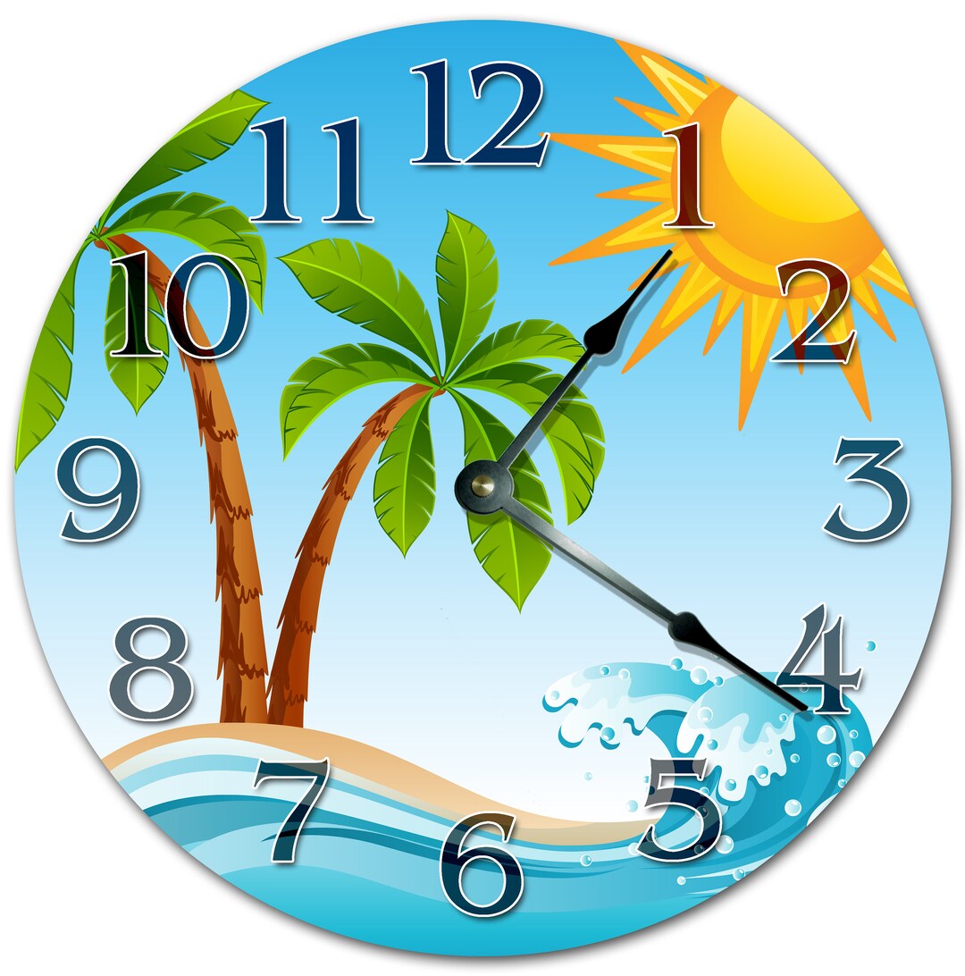 10.5 SUMMER IN BEACH Clock Living Room Clock Large 10.5 Wall Clock Home Décor Clock 4163 Etsy
