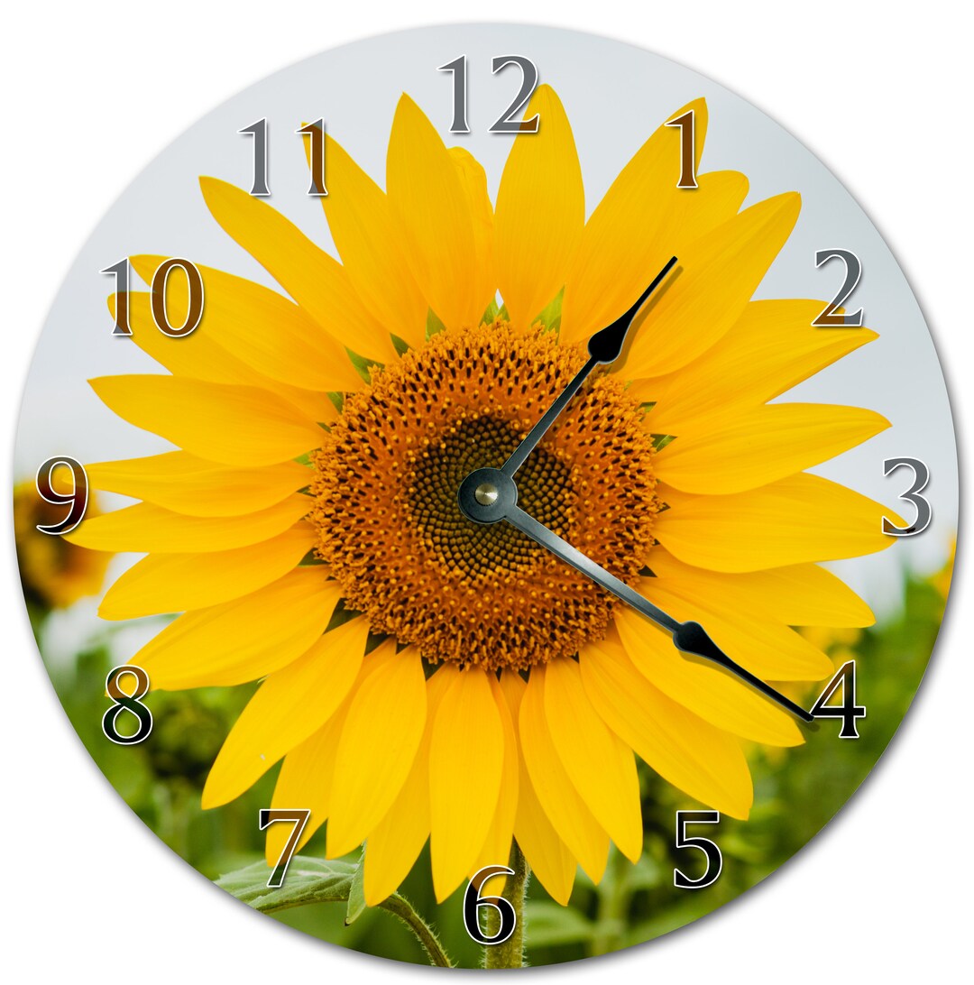 10.5 SUNFLOWER GARDEN Clock YELLOW Clock Living Room - Etsy