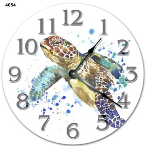 Silent Sea Turtle Wall Clock - 10.5 Inch Frameless Design