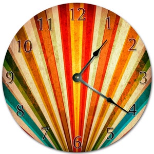 Reloj de pared de líneas retro: 26 cm, decoración abstracta para el hogar imagen 1