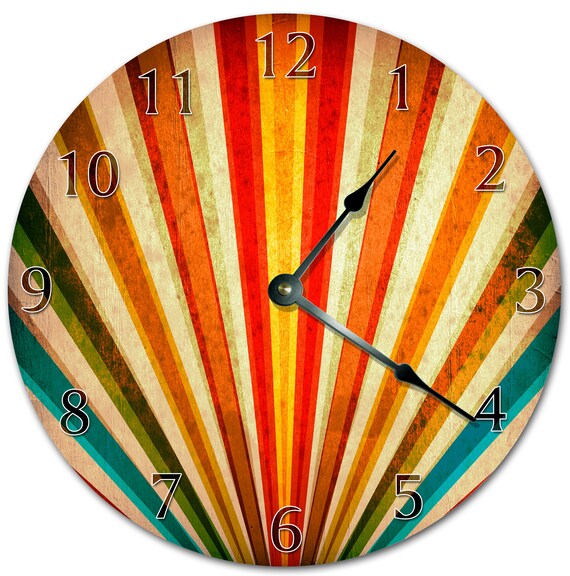 Retro Lines Wall Clock: 10.5" Abstract Home Decor