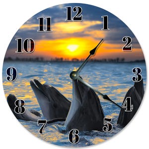 Singing Dolphin Clock: 10.5" Silent Wall Decor