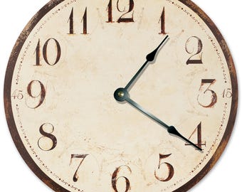 15" RUSTIC Design Clock Living Room Clocks 15 inch Wooden Hanging Wall Clocks Rustic Farmhouse Home Décor Wood Brown Tan Decorate 2024-12-15