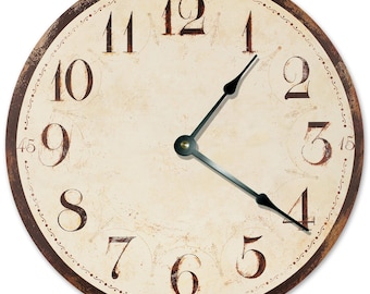 Rustic Farmhouse Wall Clock: 15" Silent MDF Decor