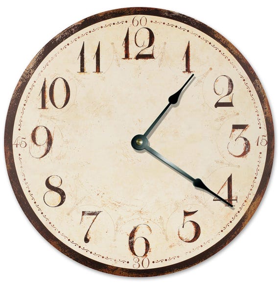 Rustic Farmhouse Wall Clock: 15" Silent MDF Decor