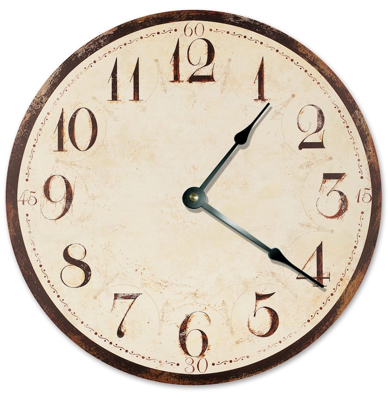 Rustic Farmhouse Wall Clock: 15" Silent MDF Decor image 1