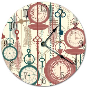 Vintage Pocket Watch Wall Clock: 10.5-Inch Silent Open Face