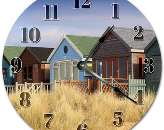 10.5" Colorful Grassy Ground HOUSES Clock - Living Room Clock - Large 10.5" Wall Clock - Home Décor Clock - 5145