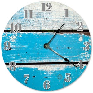 Blue to White Gradient Wall Clock: Silent 10.5-Inch Round Decor