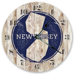 10.5" New Jersey Stamp - Large 10.5" Wall Clock - Home Décor Clock - 3308