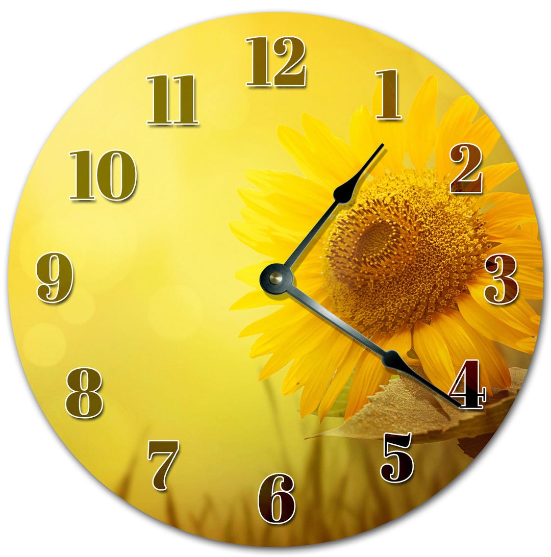 Sunflower Wall Clock: Modern Silent Decor (10.5-inch Round) - Etsy
