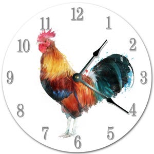 Rooster Wall Clock: 10.5" Native Style Living Room Decor