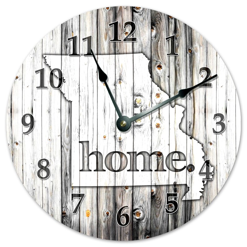 10.5 MISSOURI Rustic Map Clock Living Room Clock Etsy