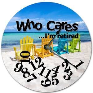 Retired Beach Benches Wall Clock (10.5 Inch Silent, Open Face)