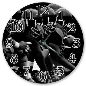 10.5&quot; AMERICAN FOOTBALL Clock - Sports Clock- Living Room Clock - Large 10.5&quot; Wall Clock - Home Décor Clock - 3448
