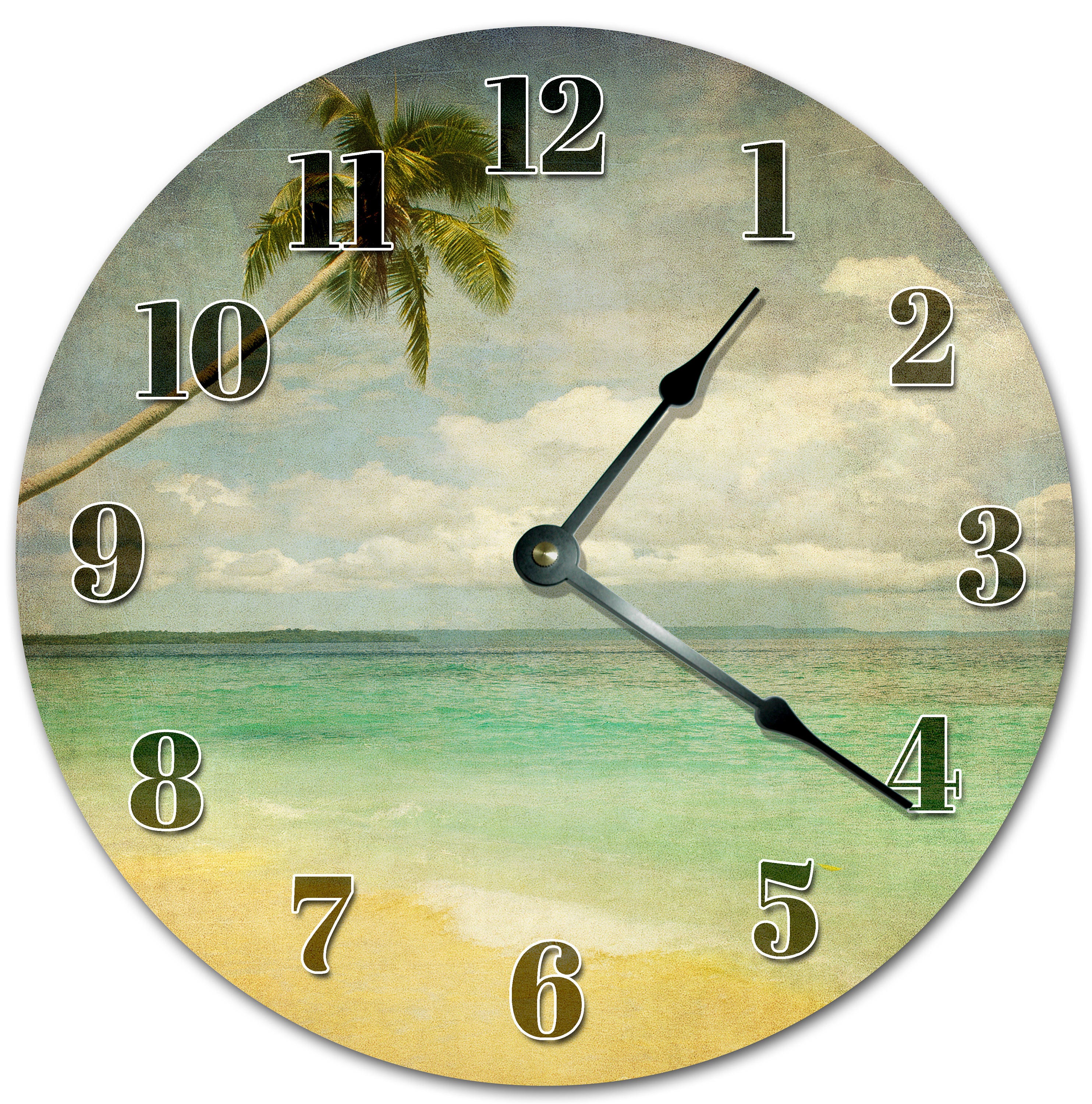 10.5 SUMMER TIME BEACH Clock Living Room Clock Large Etsy
