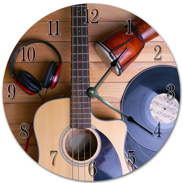 Musical Instrument Wall Clock Etsy