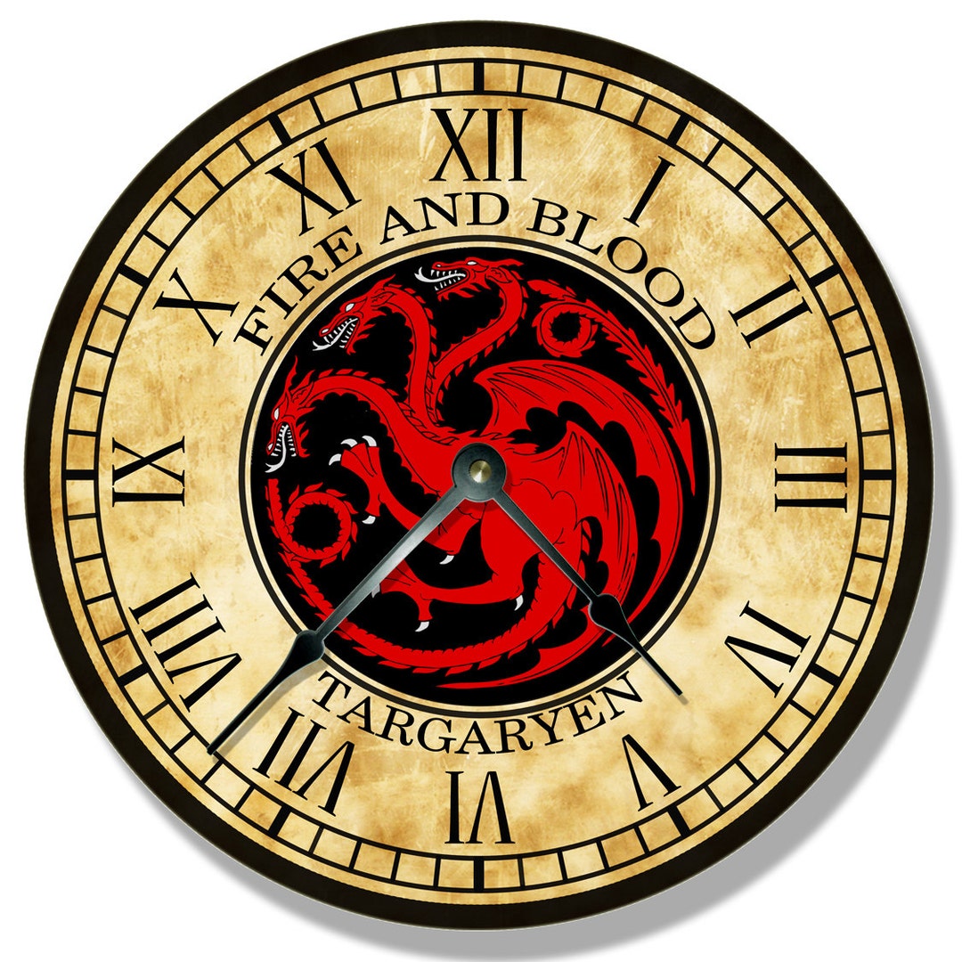 10.5 Wall Clock HOUSE TARGARYEN Pattern Wall CLOCK Game of Thrones 7146 Etsy
