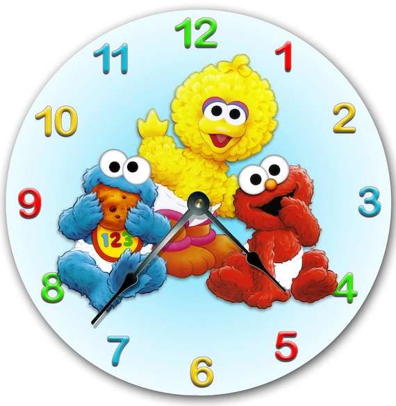 10 5 Wall Clock Wall Decoration Sesame Street Babies Etsy