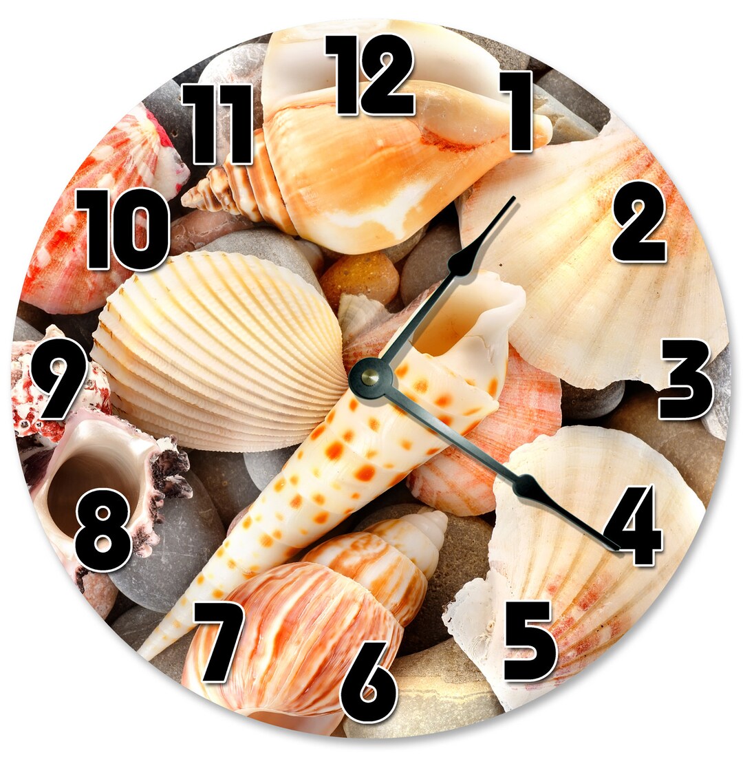 10.5 SEA SHELLS MIXTURE Clock Living Room Clock - Etsy