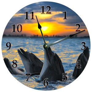 Singing Dolphins Wall Clock - Extra Large, Silent Sweep
