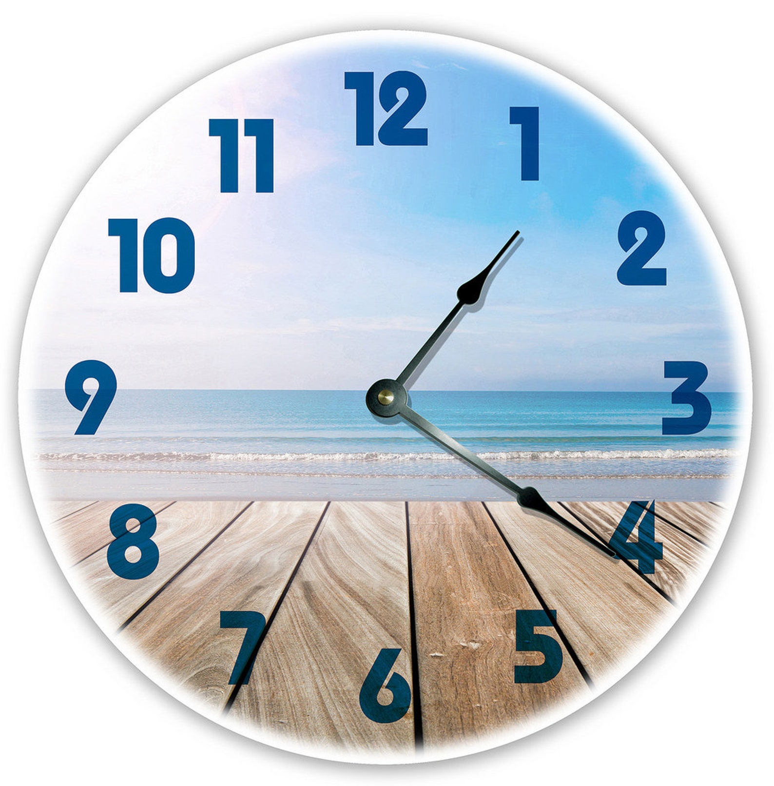 12 DECK on the BEACH CLOCK Large 12 Inch Wall Clock Etsy