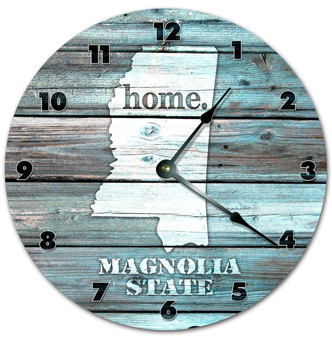 10.5 MISSISSIPPI TEAL RUSTIC State Clock Large 10.5 Etsy