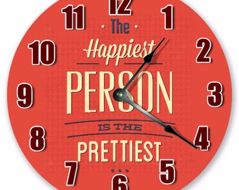 Happy Person 10.5" Wall Clock: Living Room Decor
