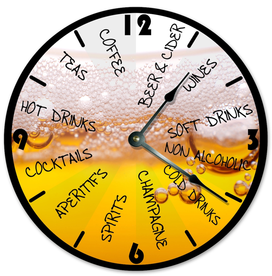 10.5 DRINKS and BEER Clock Living Room Clock Large 10.5 Wall Clock Home