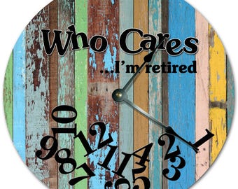 Retired Theme MDF Wall Clock: Colorful Home Decor (10.5")