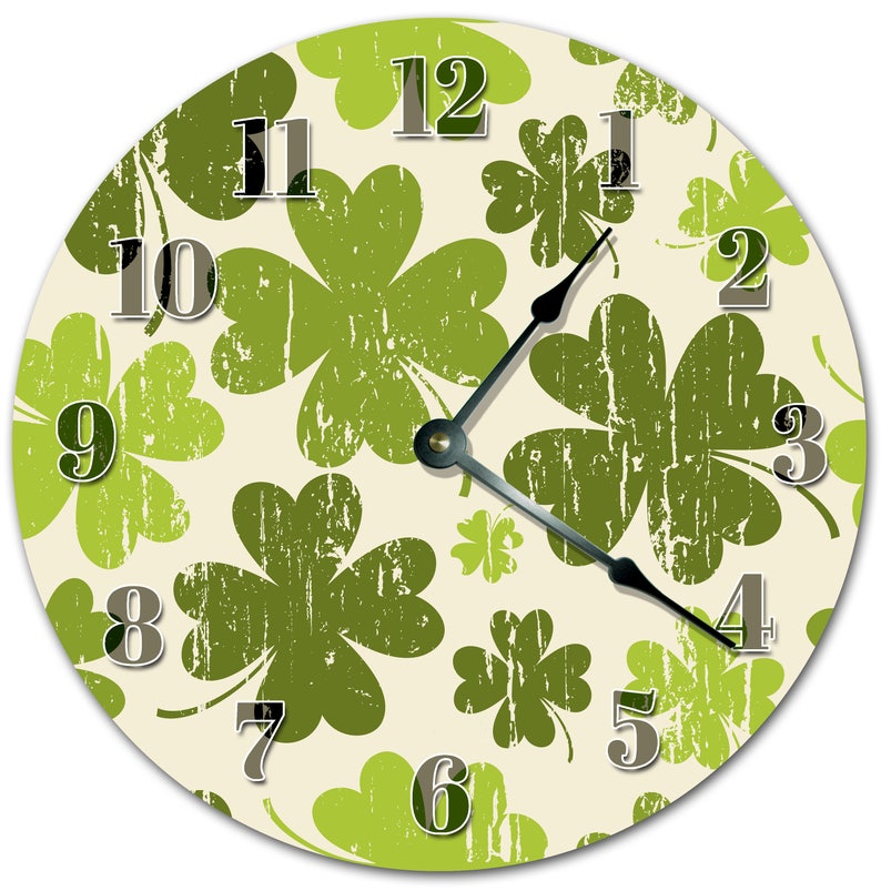 10.5 CLOVER LEAF Clock Living Room Clock Large Etsy