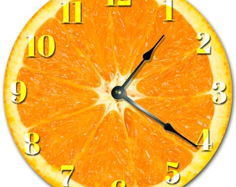 10.5" ORANGE Clock - Living Room Clock - Large 10.5" Wall Clock - Home Décor Clock - 2019