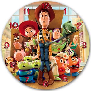 Toy Story Wall Clock: 10.5" Nursery Decor, Personalized Kids Room Clock