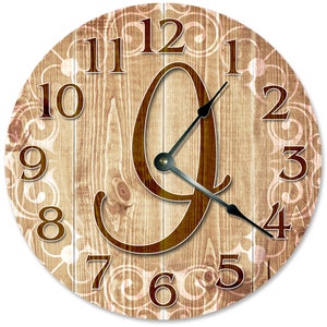 10.5&quot; Letter I Monogram Clock - Living Room Clock - Large 10.5&quot; Wall Clock - Home Décor Clock - 2209