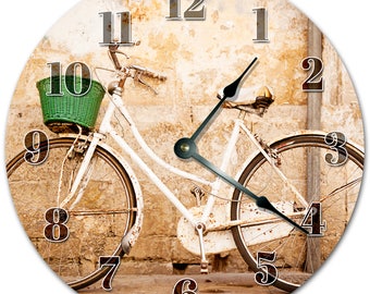 10.5" BIKE At The Wall Clock - Living Room Clock - Large 10.5" Wall Clock - Home Décor Clock - 5257
