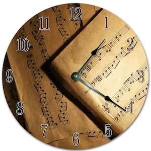 Horloge livre de musique : décoration de salon silencieuse de 10,5 po.