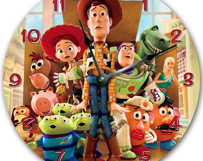 10.5" Wall Clock - Wall Decoration - TOY STORY Wall clocks, Nursery art, Personalized, custom room decor, Kids Room Clocks, Gift For Kids