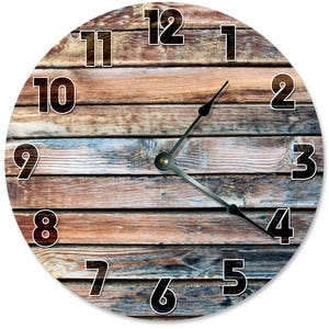 10.5" OLD BARN WOOD Clock - Living Room Clock - Large 10.5" Wall Clock - Home Décor Clock - 2117