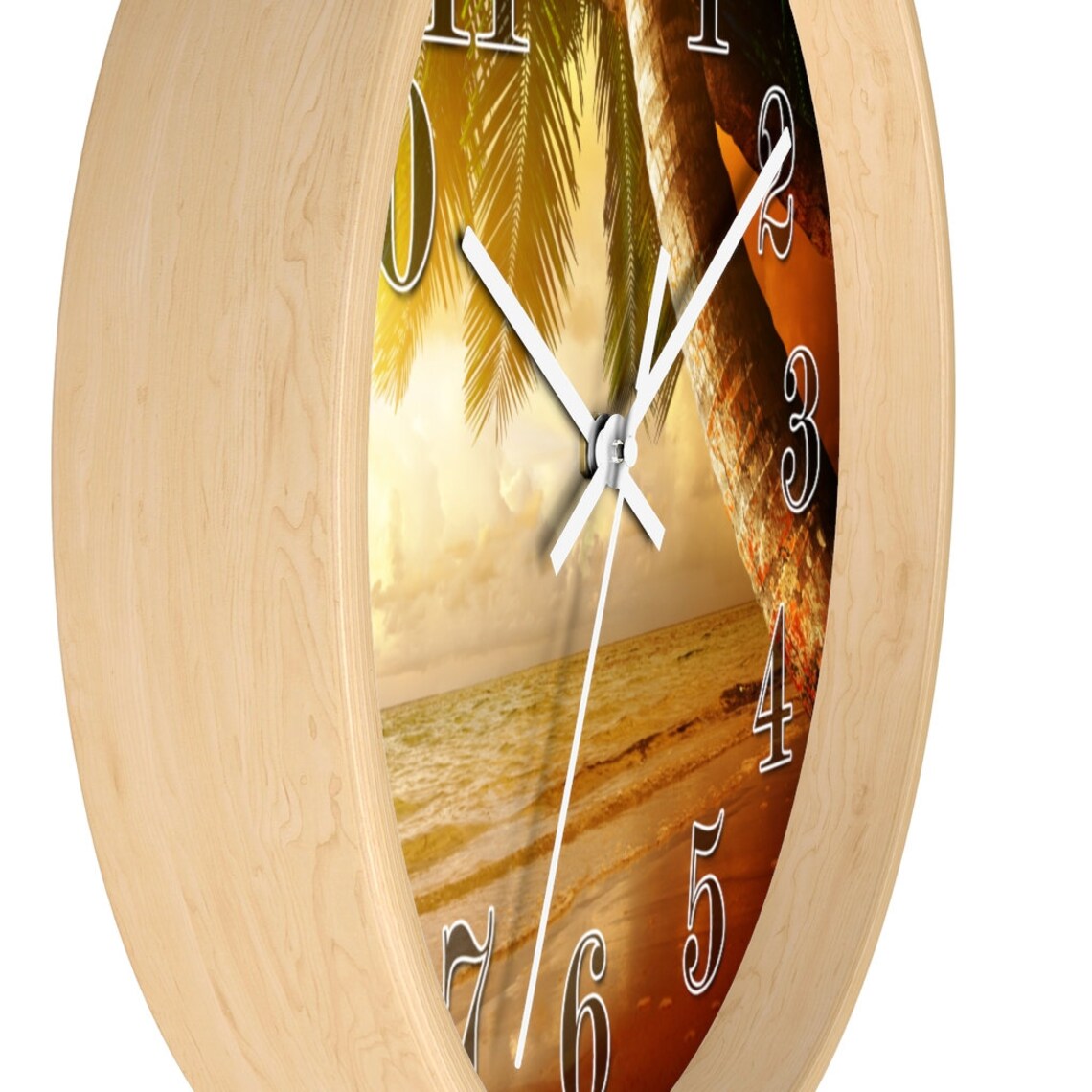 10in Silent PALM TREE CLOCK Tropical Decor Shabby Chic Wall Etsy