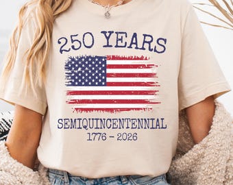 Maglietta 250° anniversario della bandiera degli Stati Uniti, semiquincentenario 1776-2026 / Regalo vintage per il 4 luglio / Maglietta patriottica americana per il 250° compleanno / Maglietta americana