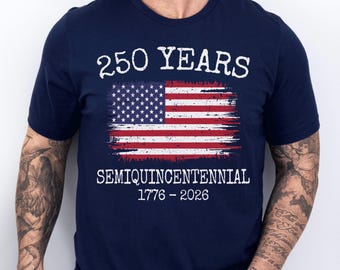 Maglietta 250° anniversario della bandiera degli Stati Uniti, semiquincentenario 1776-2026 / Maglietta vintage del 4 luglio / Maglietta patriottica americana per il 250° compleanno / Regalo per l'America