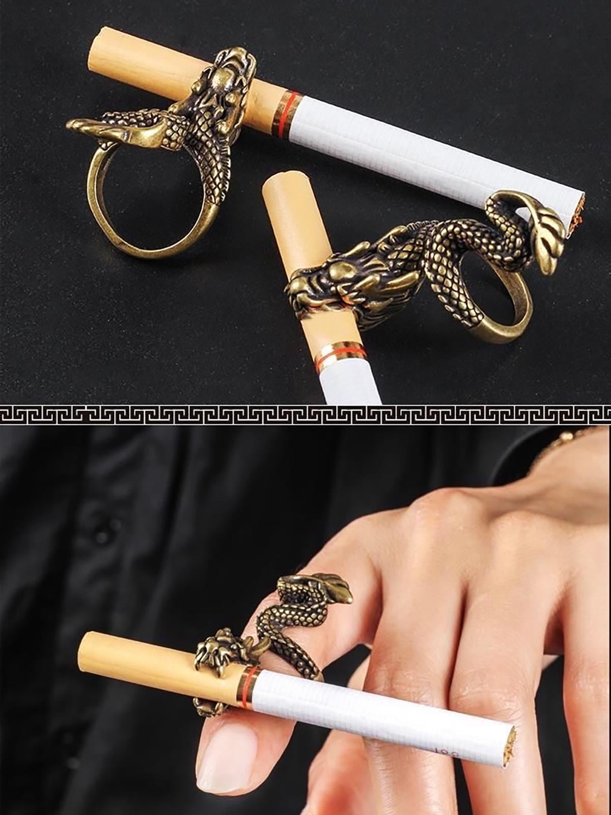 dragon cigarette holder ring Dragon-shaped Ring, Gothic Cigarette Holder, Unique Smoking Gift for Men, Cigar Rack Cigarette Clip Ring Cigarette Holder