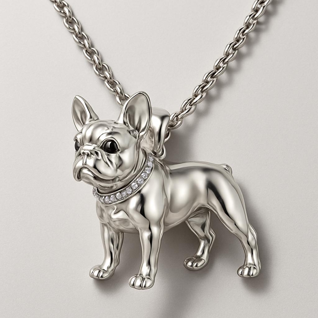 thumbnail interactive-video image 1 of French Bulldog 'Frenchie' Silver Charm – I Love My Pet Dog Animal Bead – S925 Compatible With Pandora 1 of 3